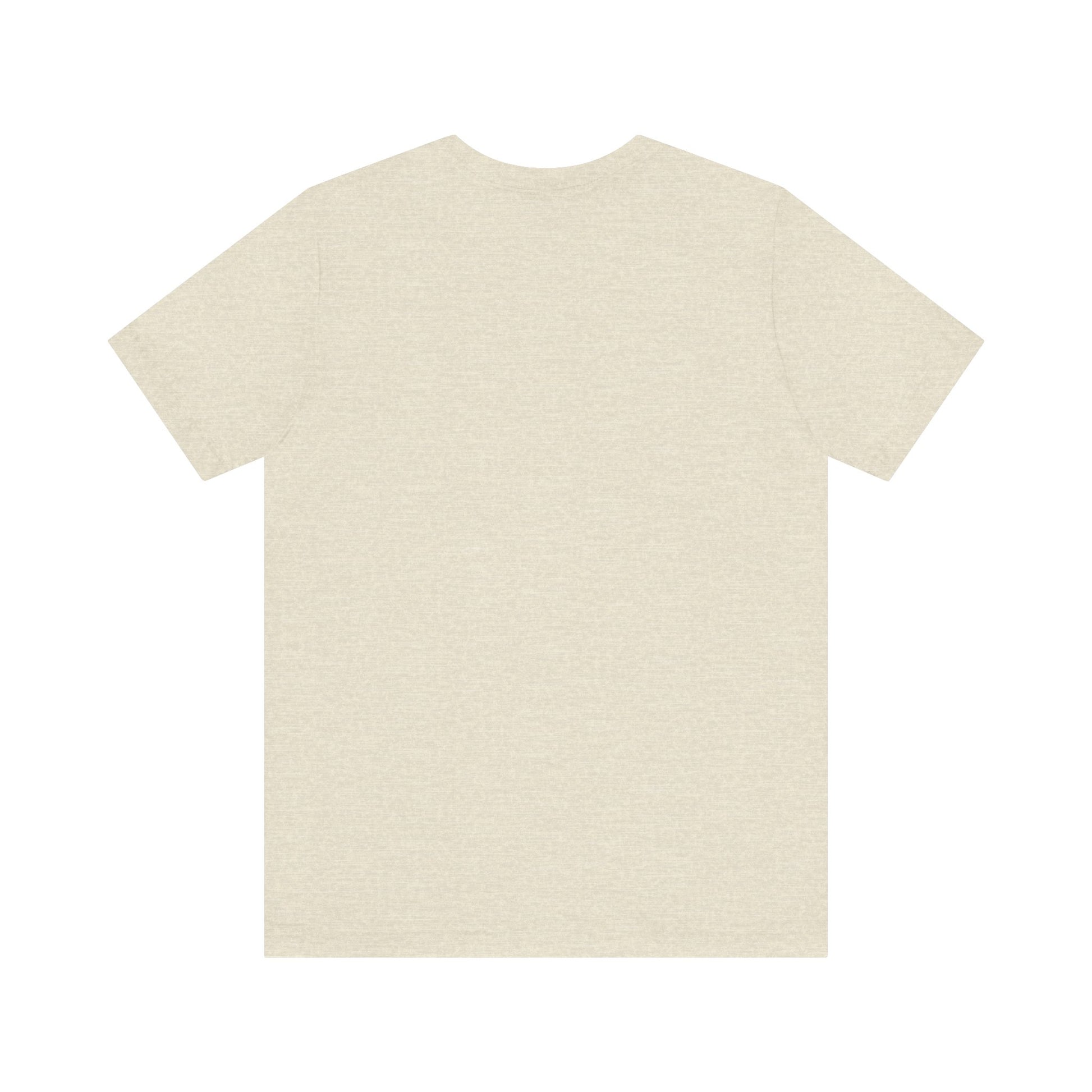 Plain back view of short sleeve jersey tee
