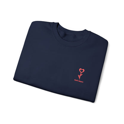 Unisex Crewneck Sweatshirt with “Soft Heart” Embroidery – Premium Minimal Heart Design