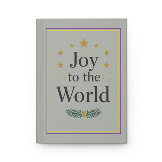 Decorative card with 'Joy to the World' text and stars on a gray background