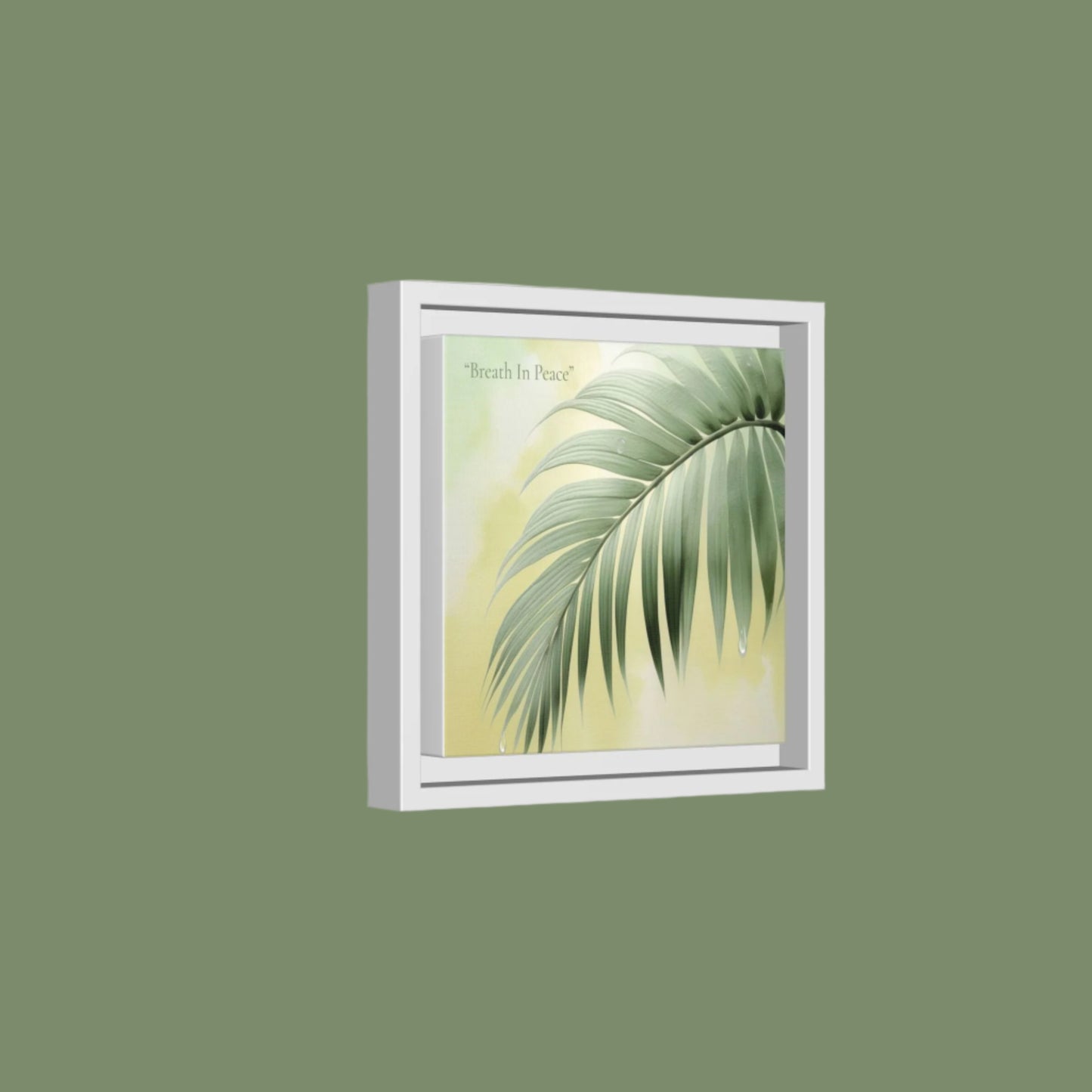 minimalist palm leaf matte canvas wall art-framed botanical print