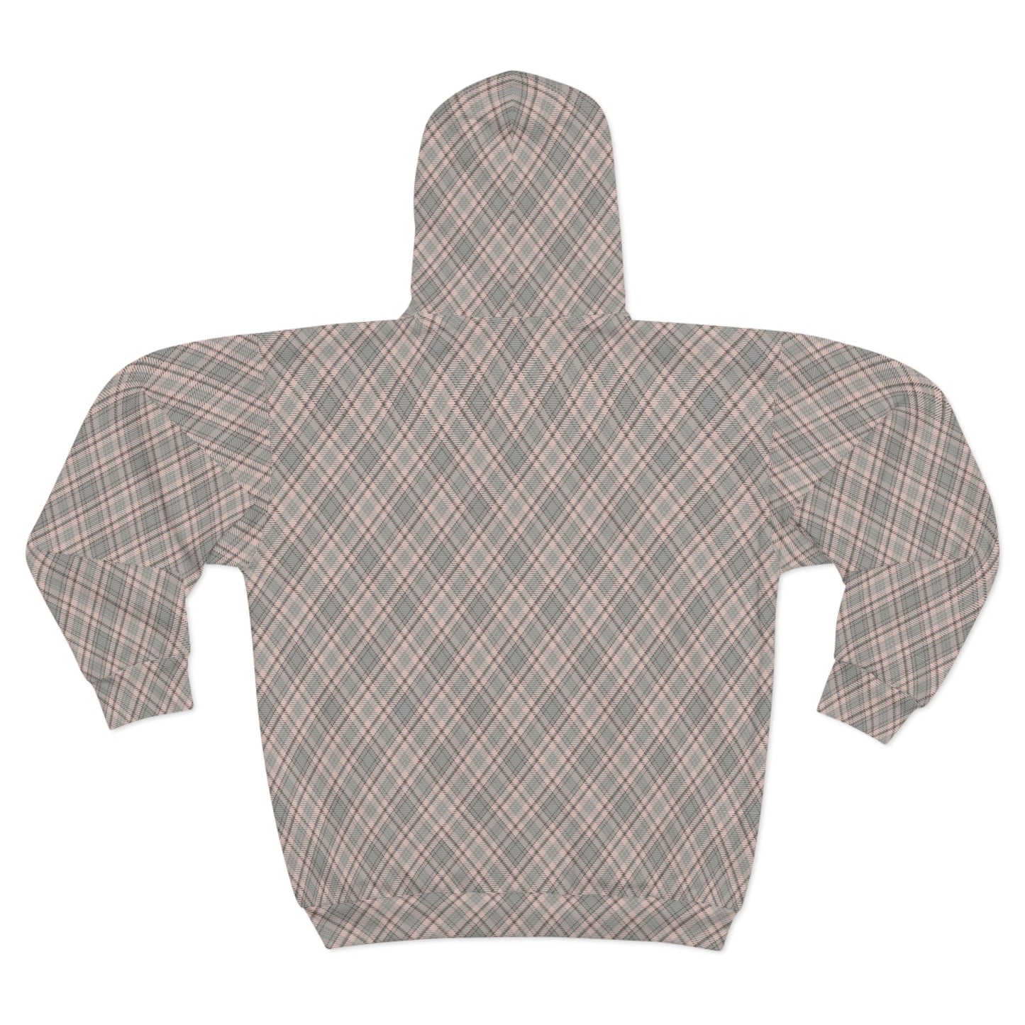 Unisex zip hoodie featuring diamond cut-inspired straight-line design in minimalist style.

