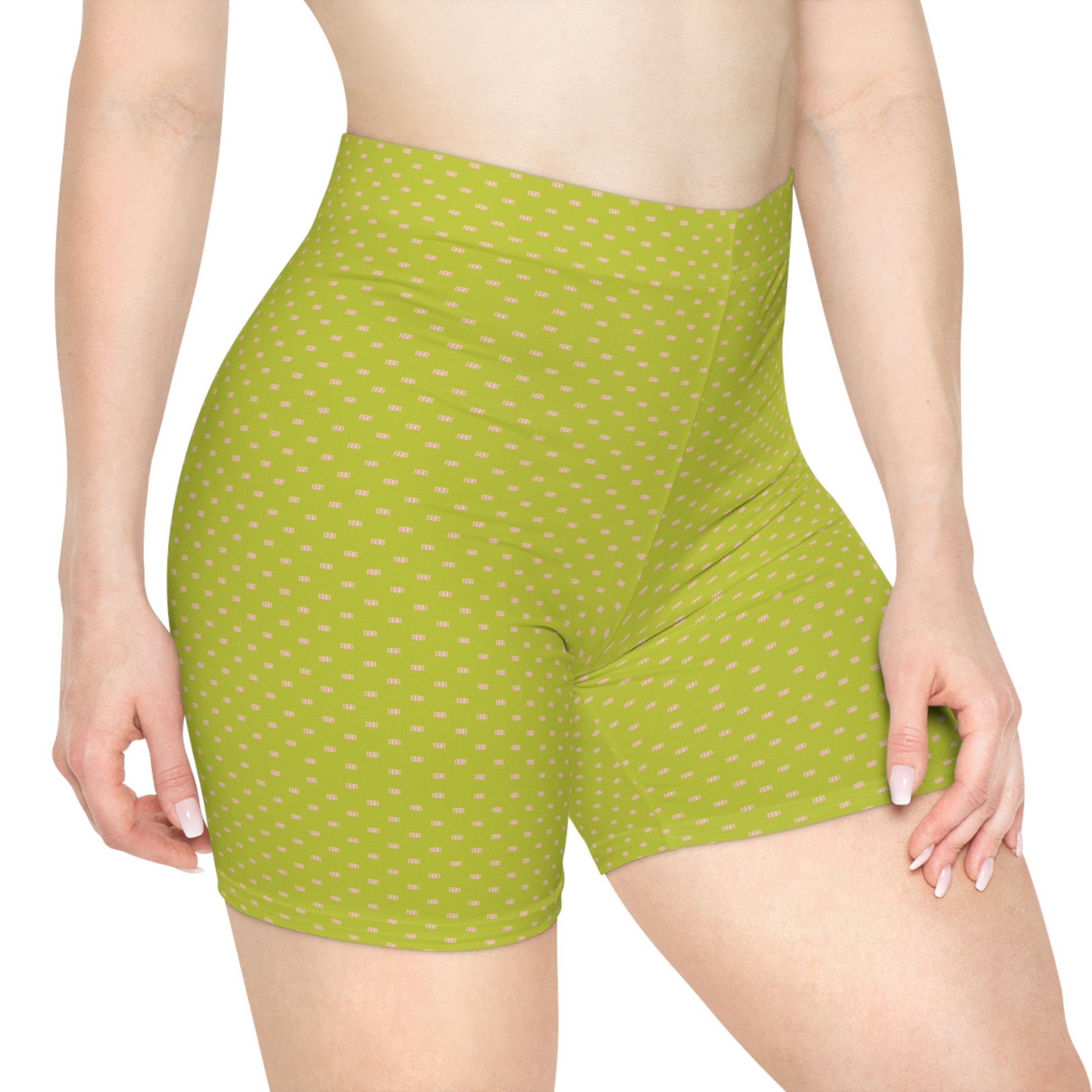 High-waisted women’s biker shorts with stretchy fit and mid-thigh length


