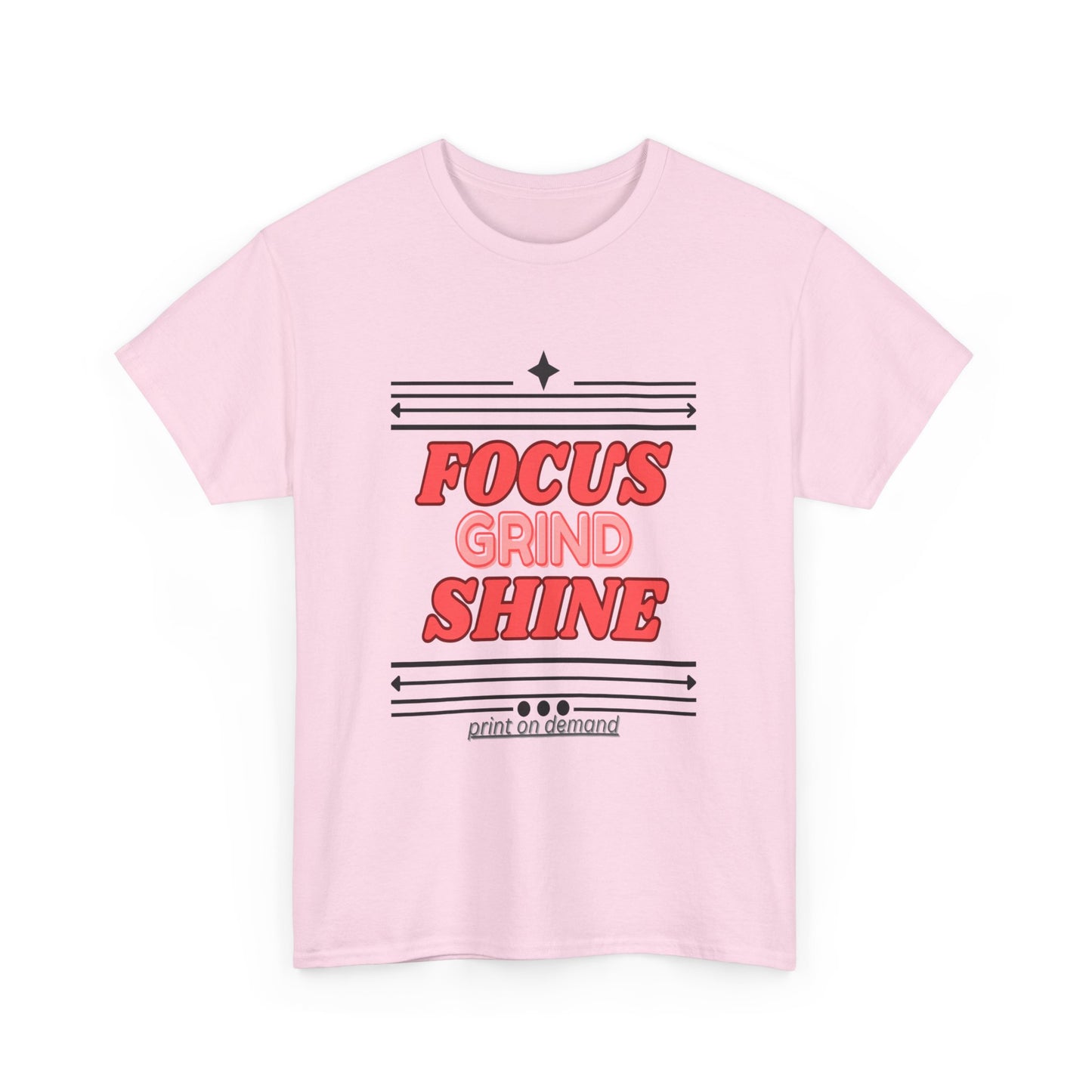 Light Pink t-shirt with motivational text on a white background