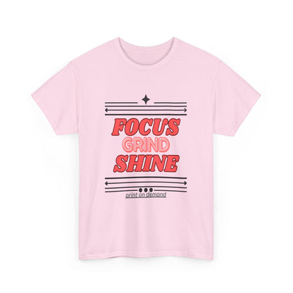 Light Pink t-shirt with motivational text on a white background