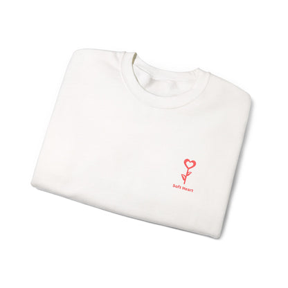 Unisex Crewneck Sweatshirt with “Soft Heart” Embroidery – Premium Minimal Heart Design
