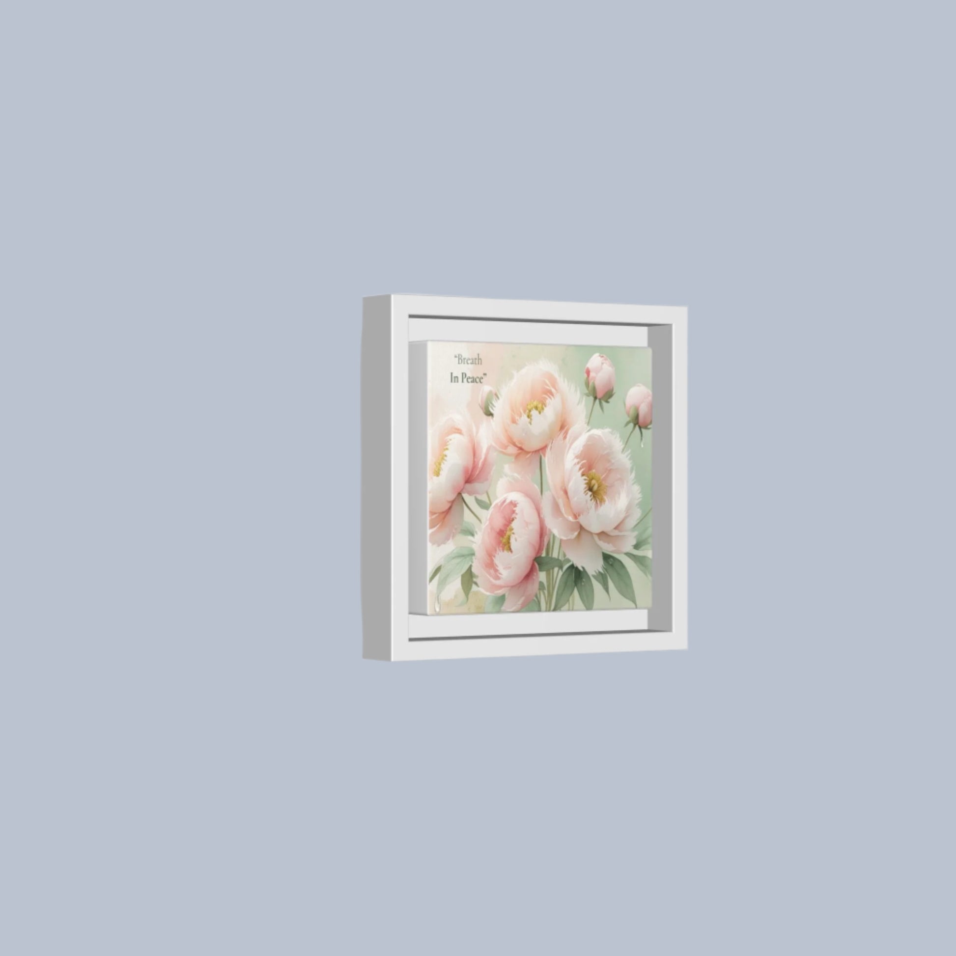 soft bloom pink flowers framed matte canvas. the delicate floral artwork bring fresh and soothing aesthetic