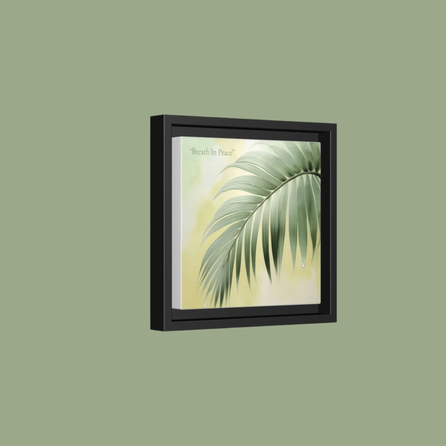minimalist palm leaf matte canvas wall art-framed botanical print