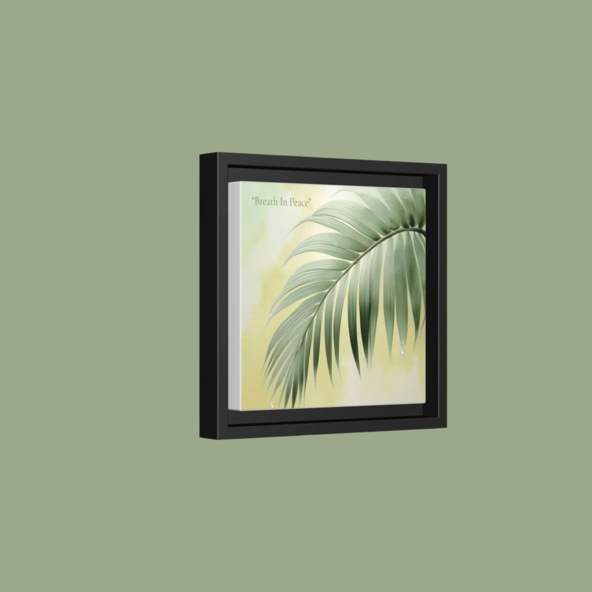 minimalist palm leaf matte canvas wall art-framed botanical print