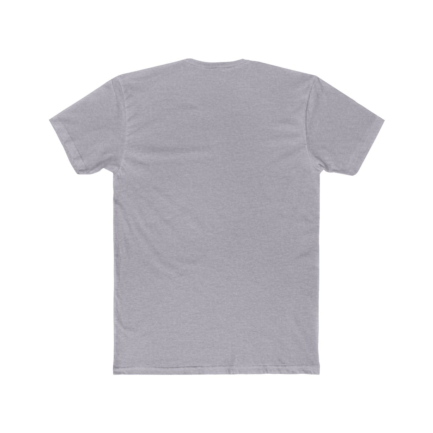 Rear view of solid color unisex cotton tee with no print
