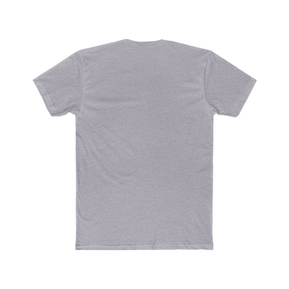 Rear view of solid color unisex cotton tee with no print
