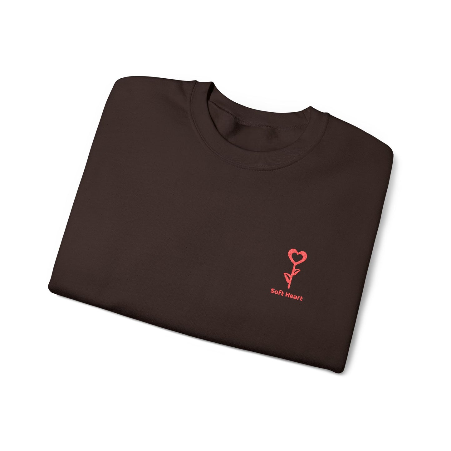 Unisex Crewneck Sweatshirt with “Soft Heart” Embroidery – Premium Minimal Heart Design
