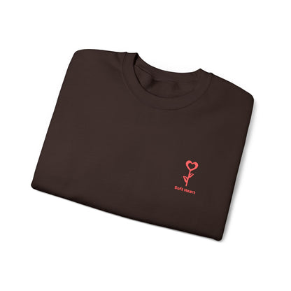 Unisex Crewneck Sweatshirt with “Soft Heart” Embroidery – Premium Minimal Heart Design