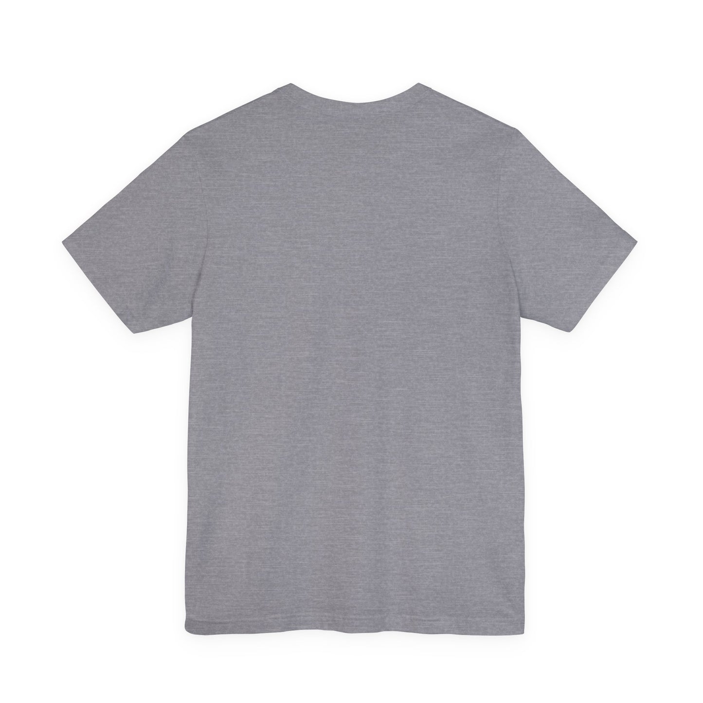 Plain back view of short sleeve jersey tee