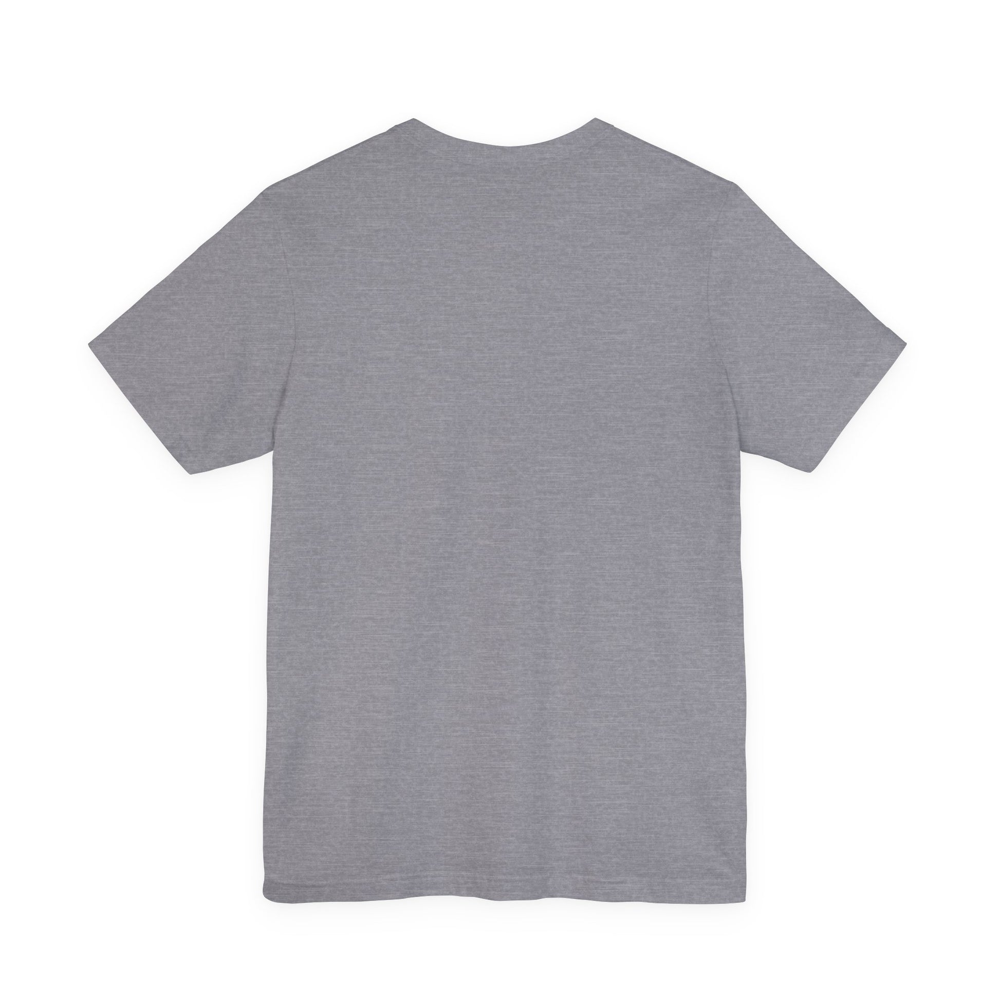 Plain back view of short sleeve jersey tee