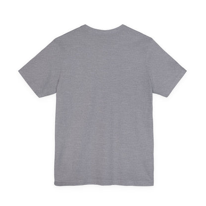 Plain back view of short sleeve jersey tee