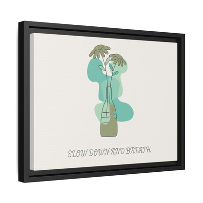 "Slow Down and Breathe" Minimal Botanical Wall Art