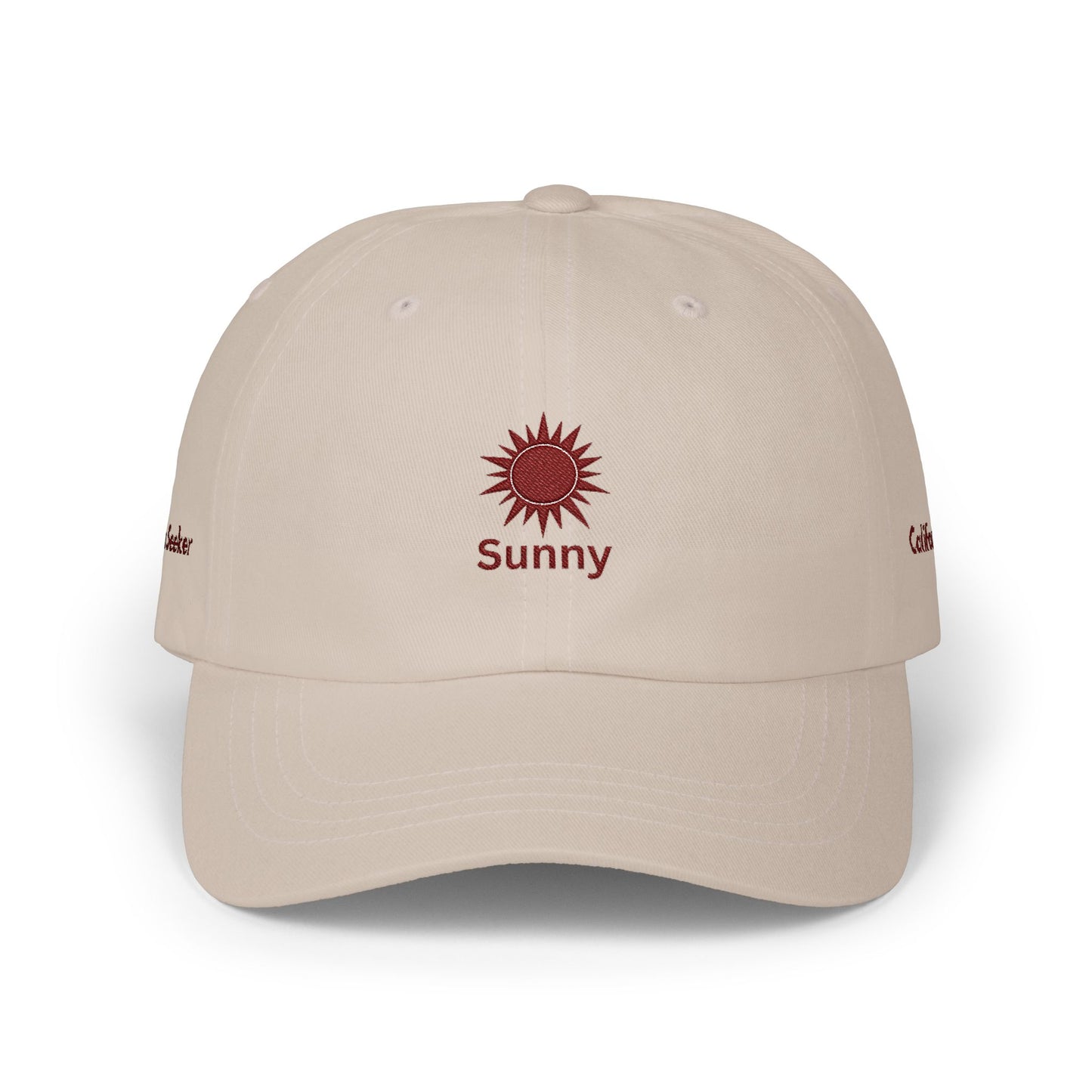 Minimal Sun Dad Hat, Embroidered Dad Cap, Aesthetic Baseball Cap, Custom Side Text Hat, Summer Gift, Vintage Style Cap