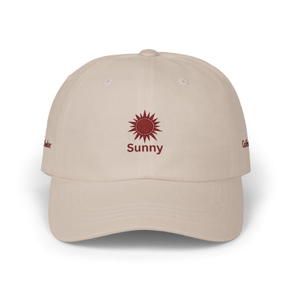 Minimal Sun Dad Hat, Embroidered Dad Cap, Aesthetic Baseball Cap, Custom Side Text Hat, Summer Gift, Vintage Style Cap