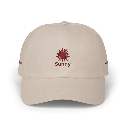 Minimal Sun Dad Hat, Embroidered Dad Cap, Aesthetic Baseball Cap, Custom Side Text Hat, Summer Gift, Vintage Style Cap