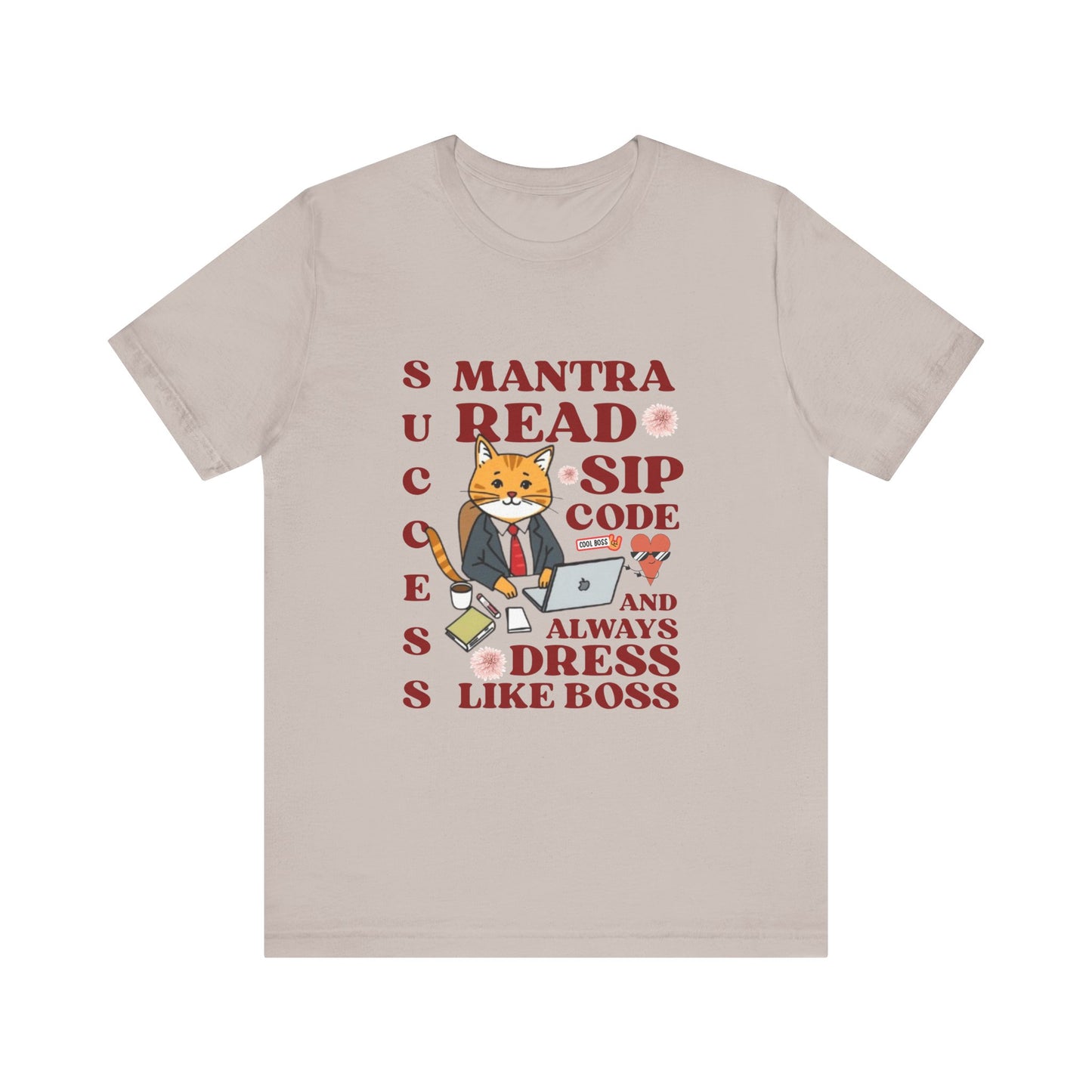 Heather cool gray t-shirt with a graphic of a fox and text on a white background

