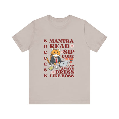 Heather cool gray t-shirt with a graphic of a fox and text on a white background

