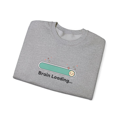 Gray t-shirt with 'Brain Loading...' graphic on a white background