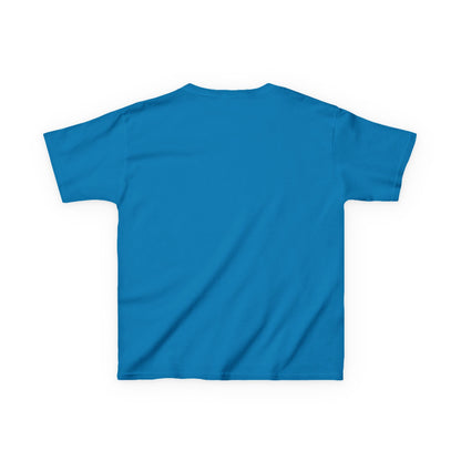 Back view of kids cotton t-shirt in solid color
