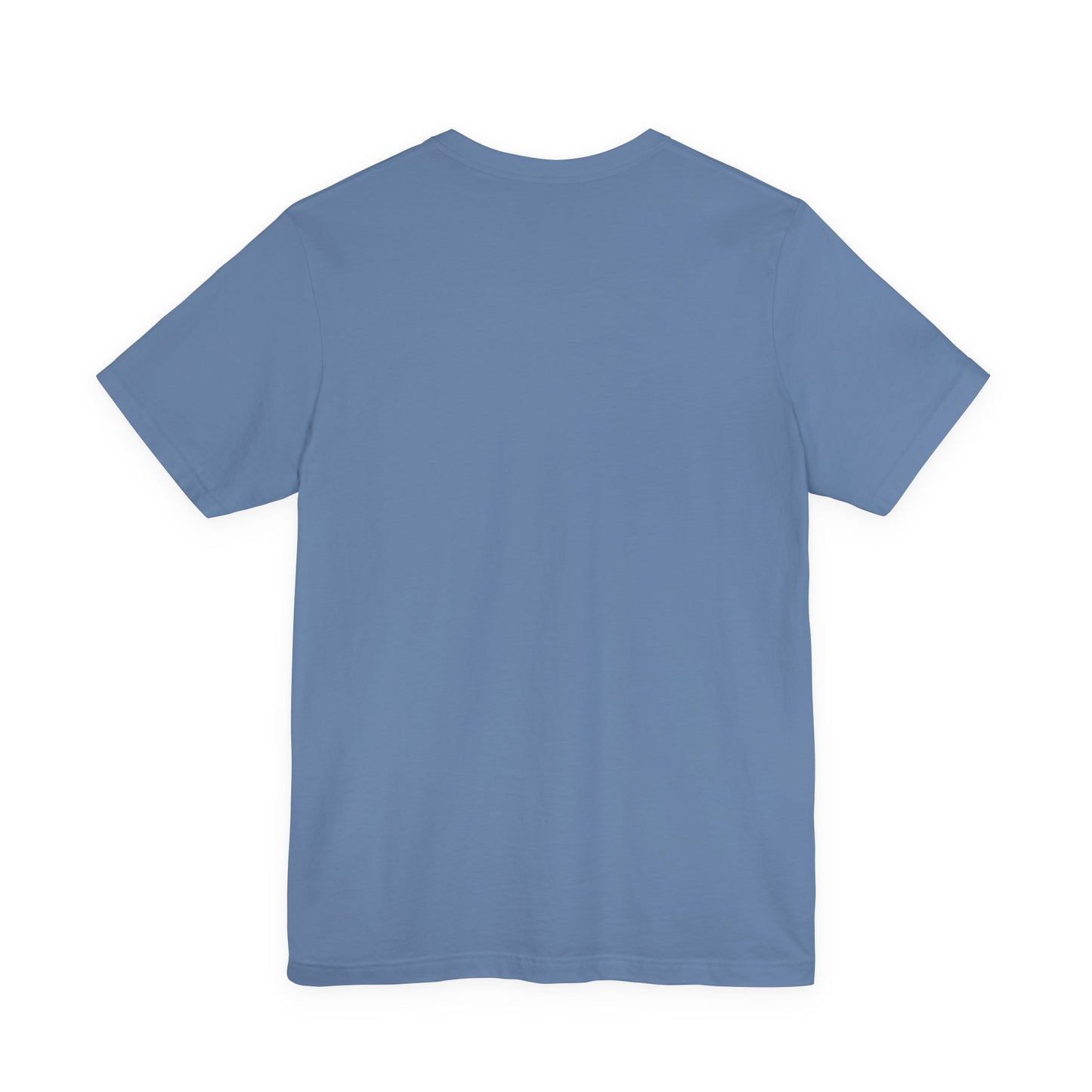 Plain back view of short sleeve jersey tee