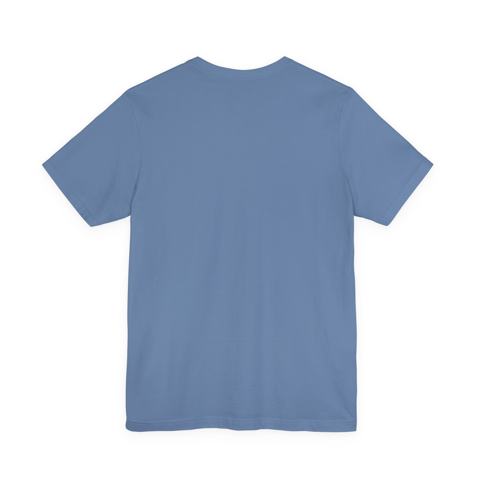 Plain back view of short sleeve jersey tee