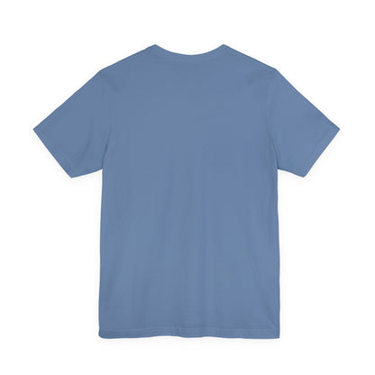 Plain back view of short sleeve jersey tee