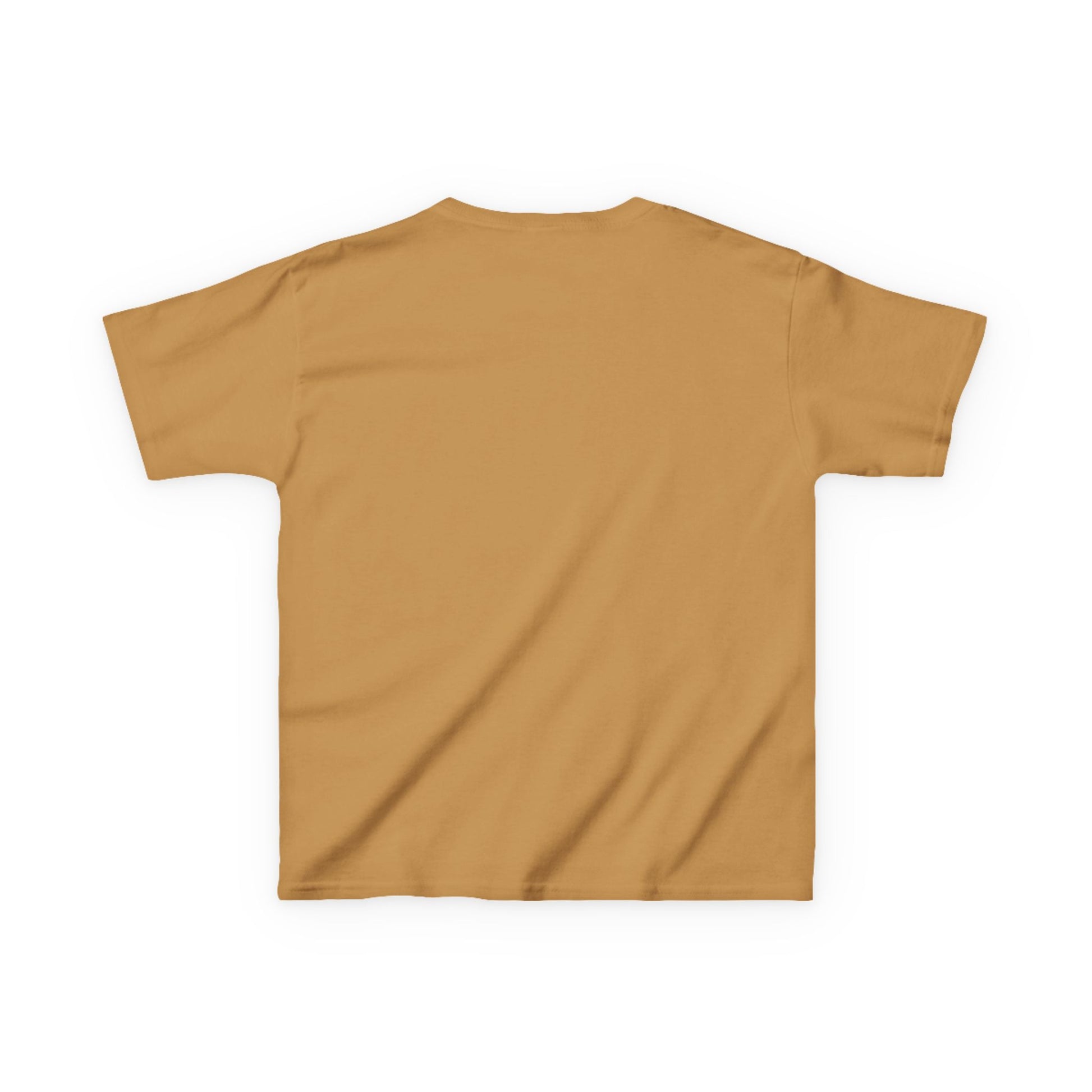 Plain mustard yellow t-shirt on a white background