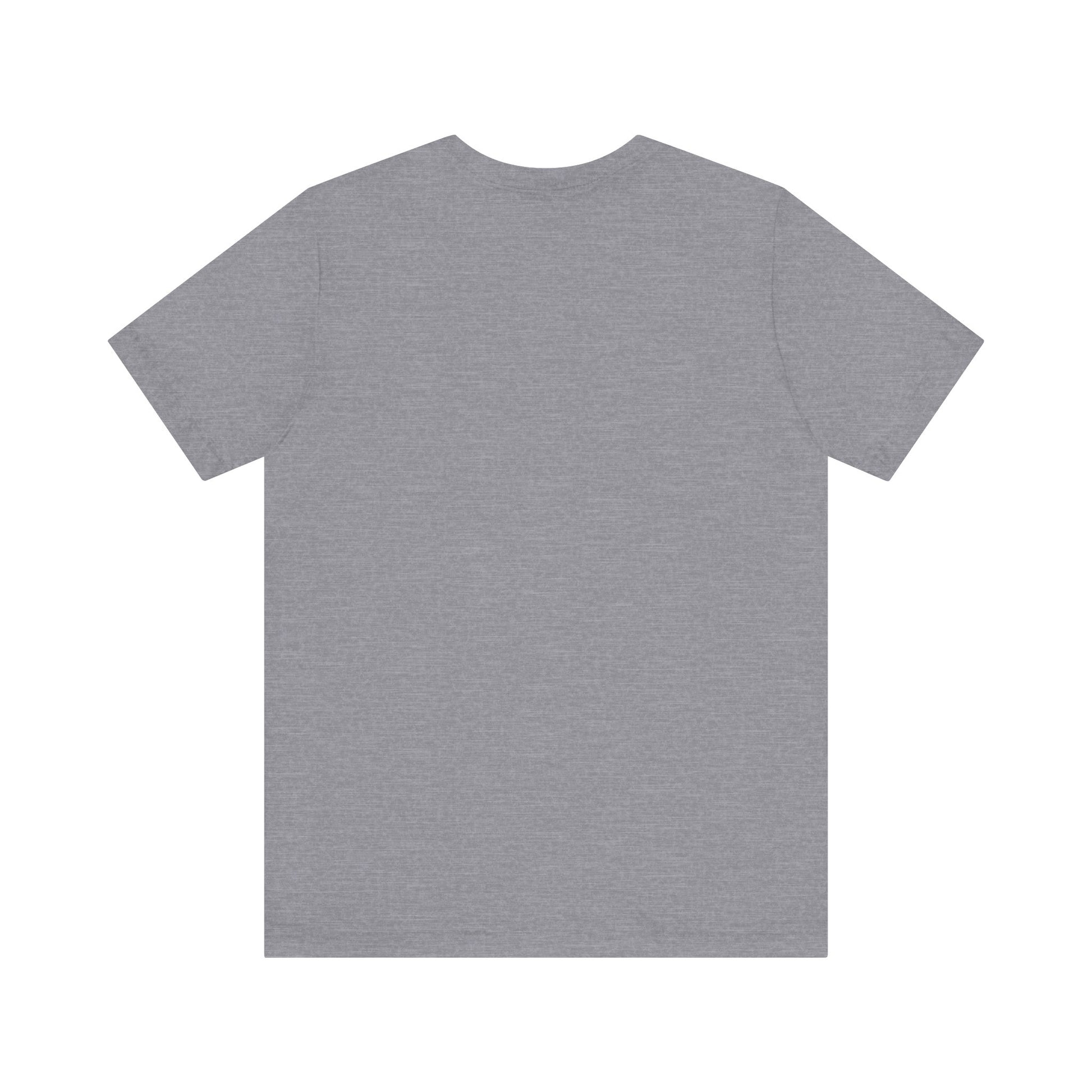 Plain back view of short sleeve jersey tee