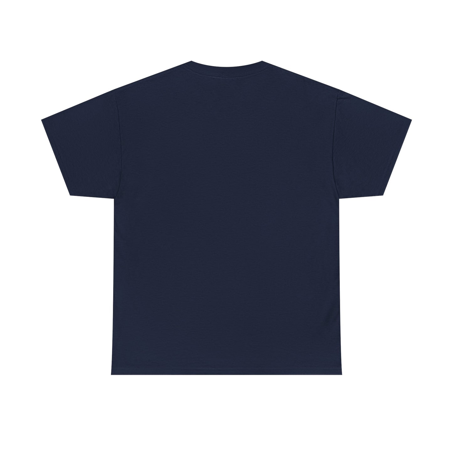 Navy blue t-shirt on a white background
