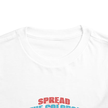 "Spread the Colors! Vibrant Cartoon Toddler Short Sleeve Tee-shirt for Kids & Youth"