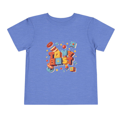 Colorful Throwback Kid graphic on t-shirt inspired by 90s toys and primary color retro