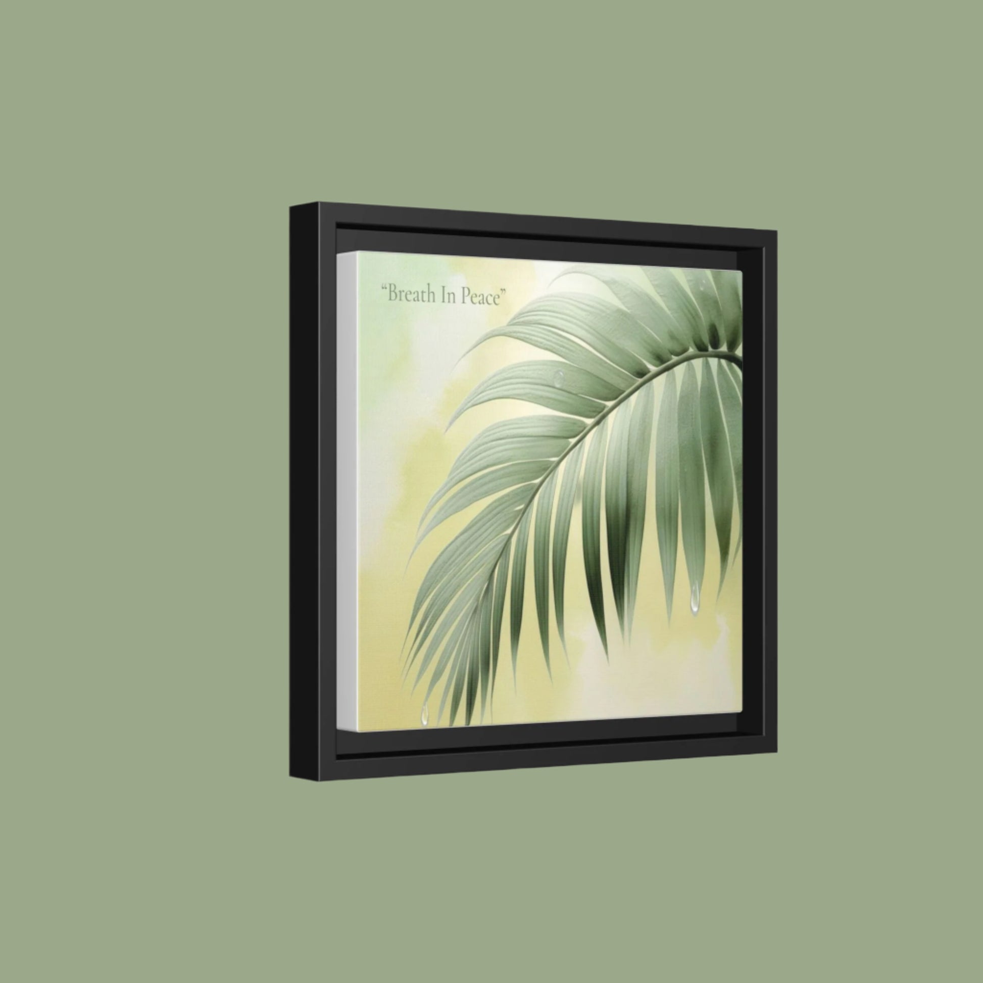 minimalist palm leaf matte canvas wall art-framed botanical print