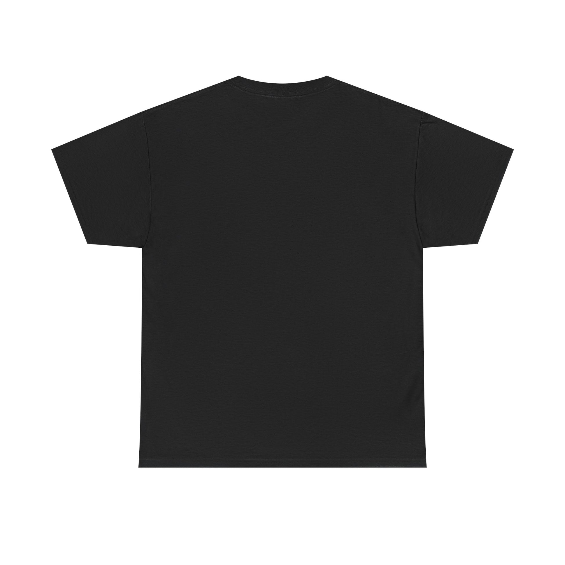 Plain back view of unisex white cotton T-shirt