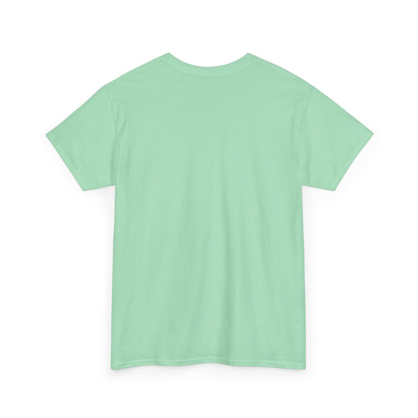 Mint Green t-shirt shown from the back on a white background