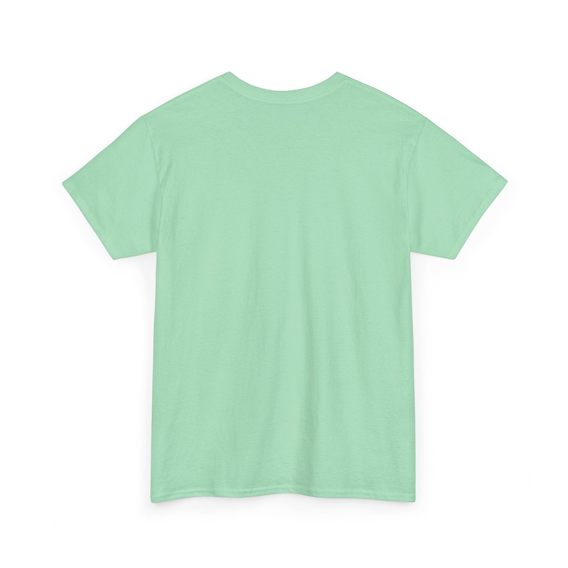 Mint Green t-shirt shown from the back on a white background
