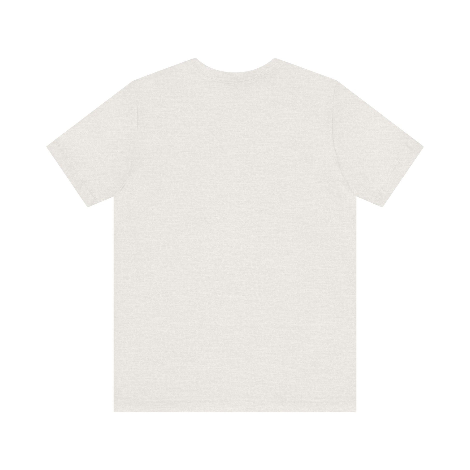 Plain back view of short sleeve jersey tee