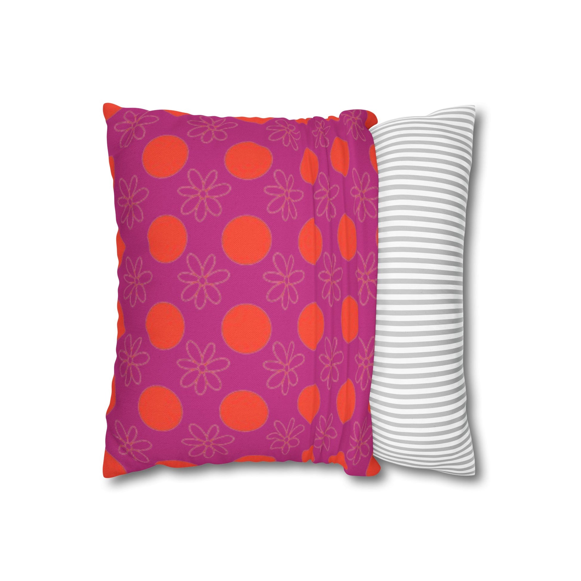  pillow case with colorful patterns on a white background