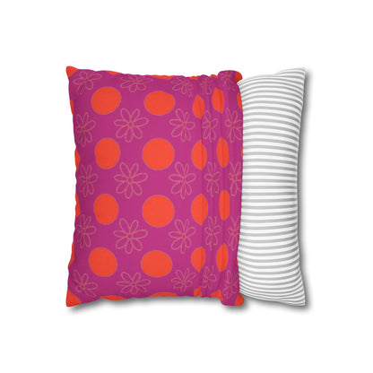  pillow case with colorful patterns on a white background