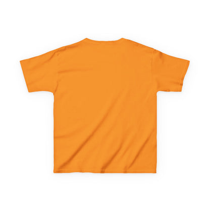 Back view of kids cotton t-shirt in solid color
