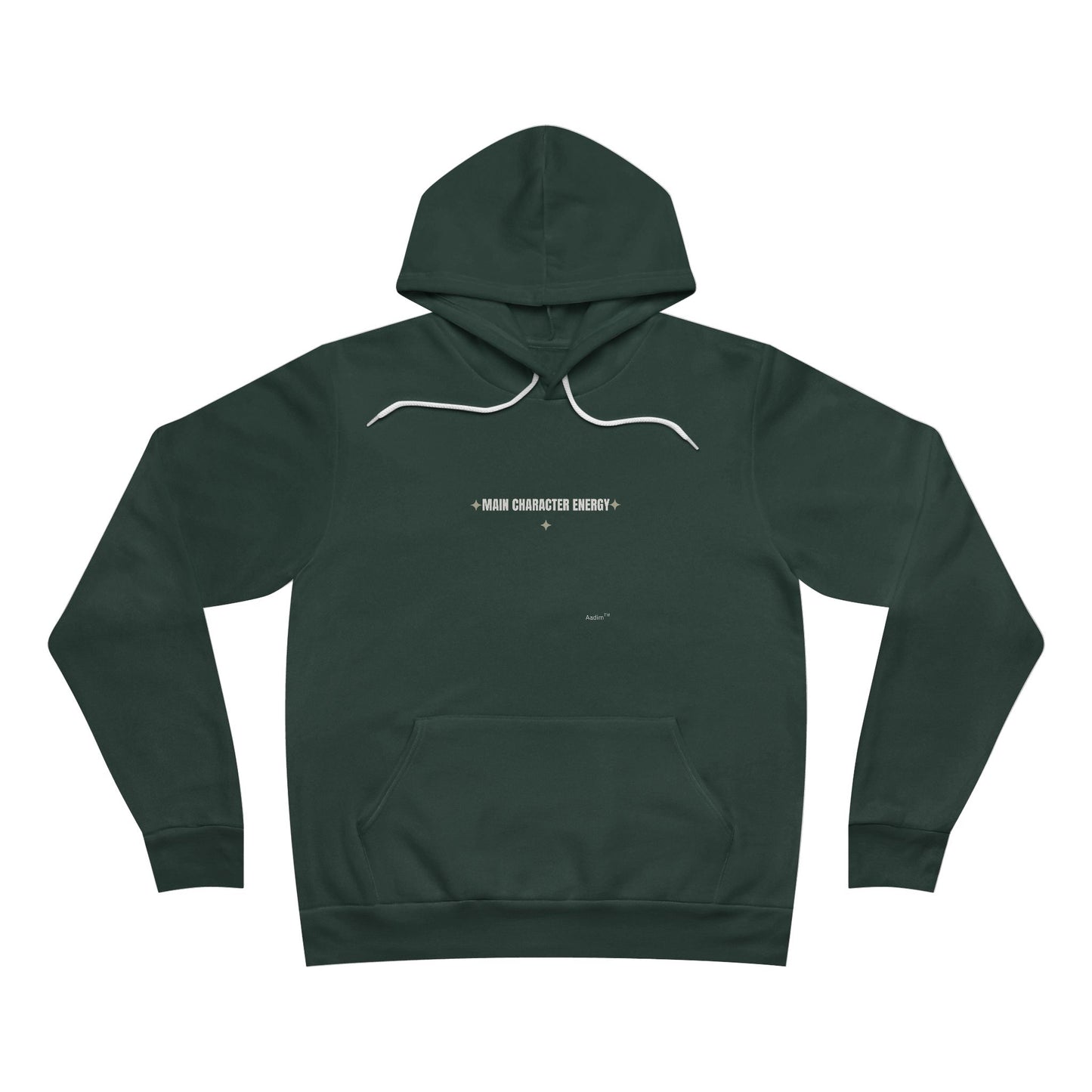 Green hoodie with text on a white background