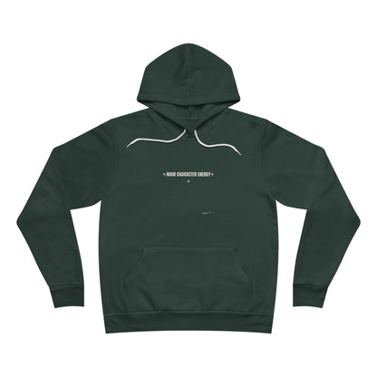 Green hoodie with text on a white background