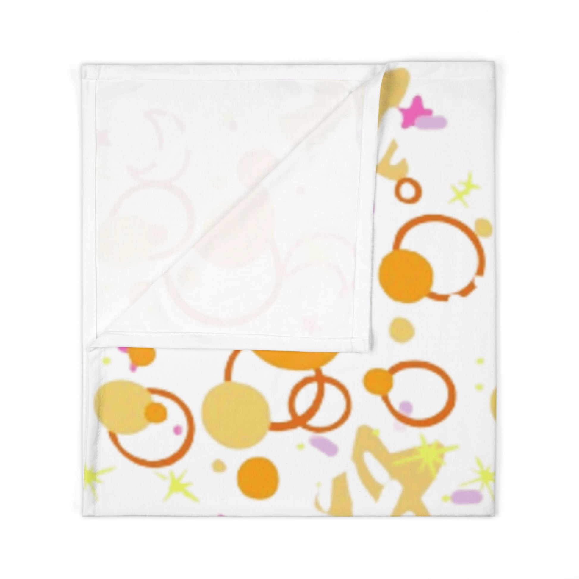 Baby blanket with colorful abstract pattern on a white background