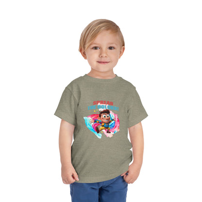 "Spread the Colors! Vibrant Cartoon Toddler Short Sleeve Tee-shirt for Kids & Youth"