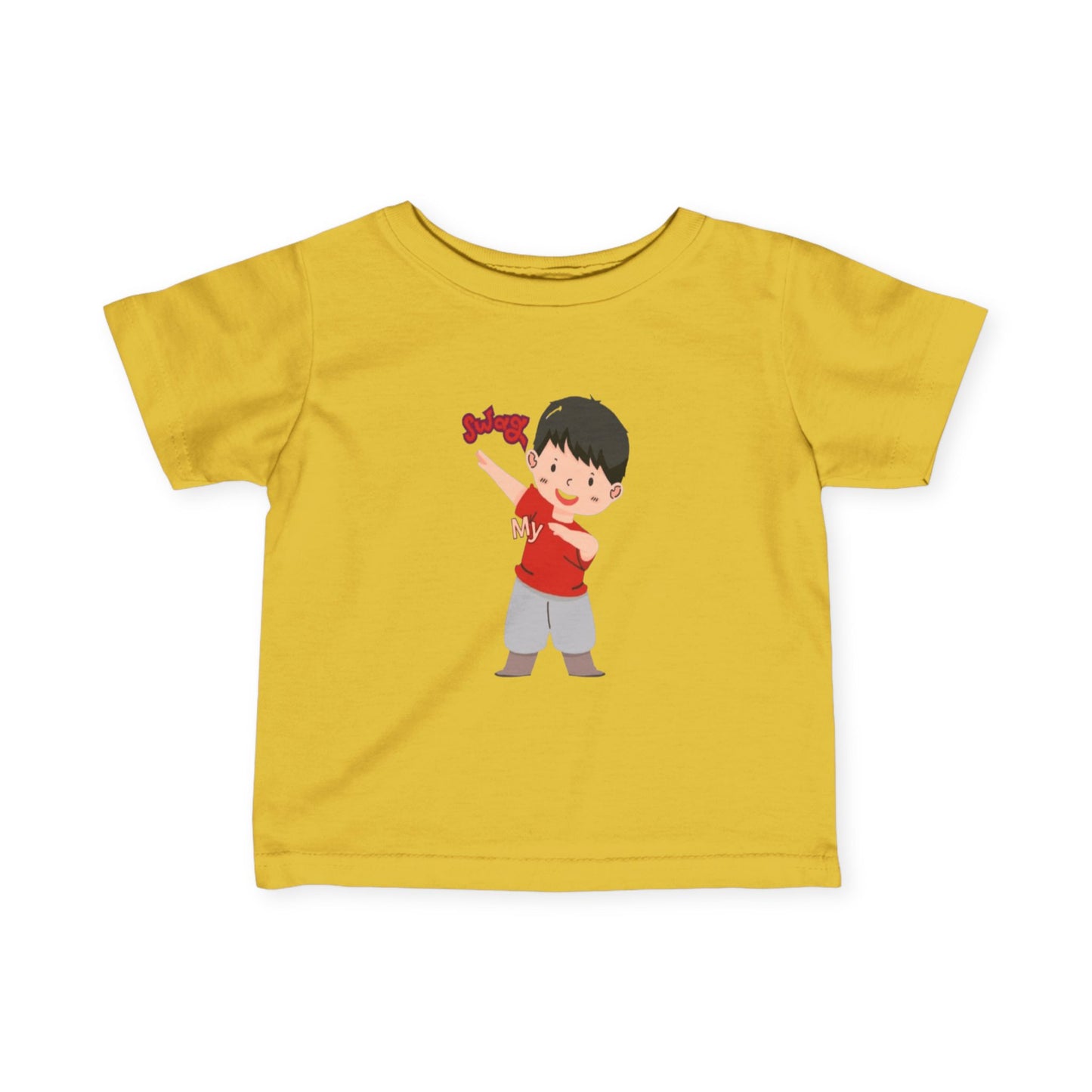 Baby wearing butter fine jersey tee with soft cotton fabric


