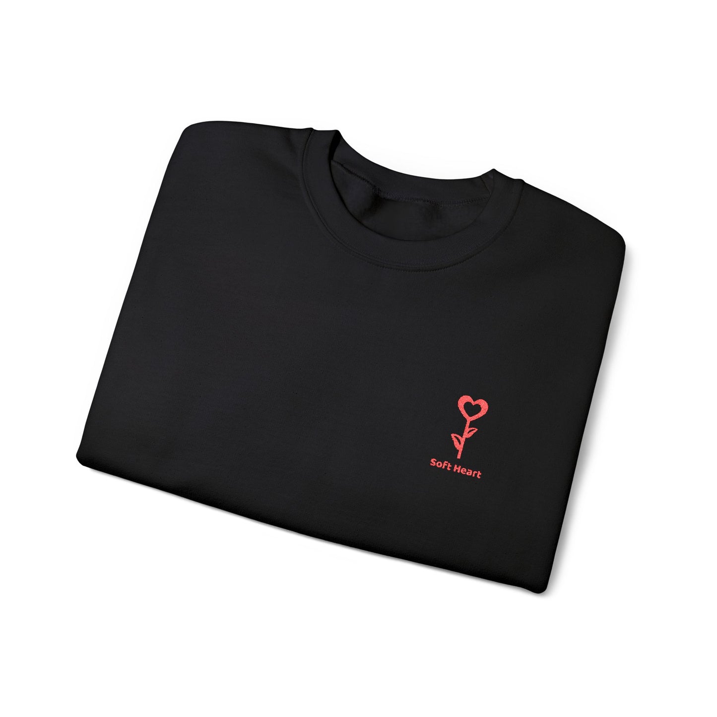 Unisex Crewneck Sweatshirt with “Soft Heart” Embroidery – Premium Minimal Heart Design