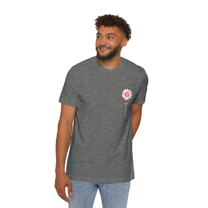 A short sleeve unisex jersey t-shirt featuring an graphic design for Labor Day, displayed as a clean product mockup.